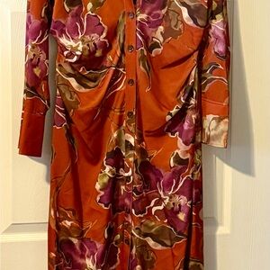 NWT Donna Karen fall floral dress. Size 10